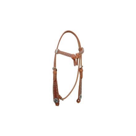 POOL'S HEADSTALL WITH REINS FUTURITY BROWBAND WITH SPOTS AND REINS