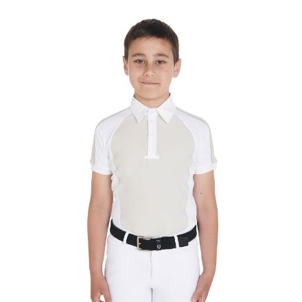 BOY POLO SHIRT WITH BUTTONS AND 1/2 MESH