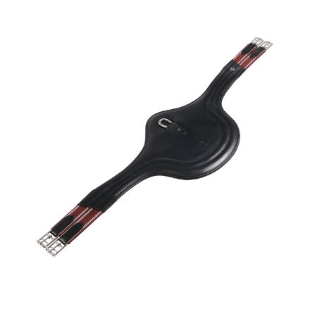 Jumping girth in leather with protectors