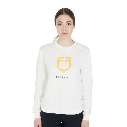 Women's crewneck sweatshirt with central logo