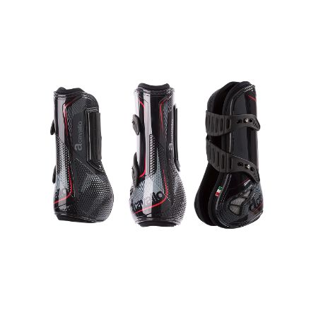 ACAVALLO SERIGRAPHED OPERA FRONT BOOTS WITH ELASTICATED STUD FASTENING GEL LINED