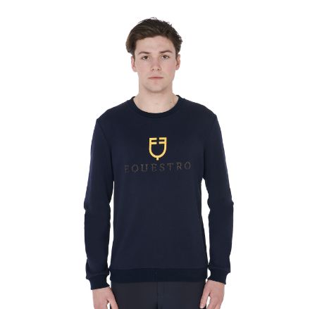 Men's cotton crewneck sweatshirt with logo on the chest
