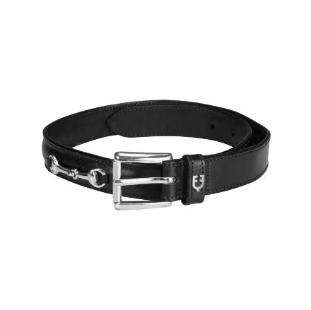 Leather belt with snaffle bits