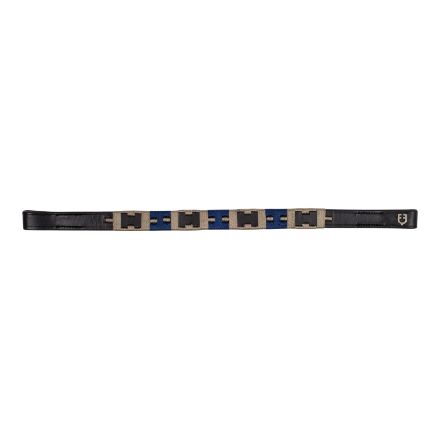 Leather browband with geometric pattern