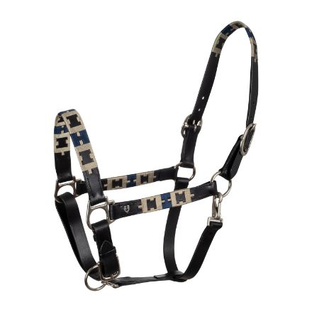 Leather halter with geometric pattern