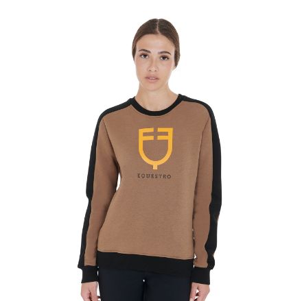 Women's crewneck sweatshirt with printed logo
