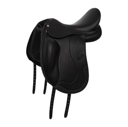 Doubled leather dressage saddle