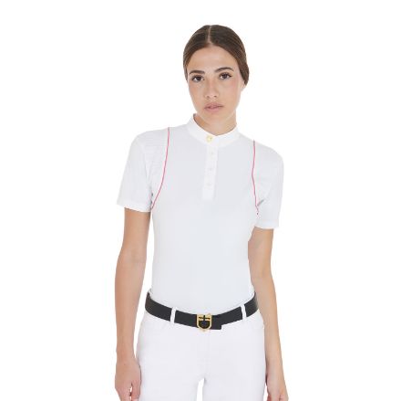 Women's slim fit competition polo shirt with buttons