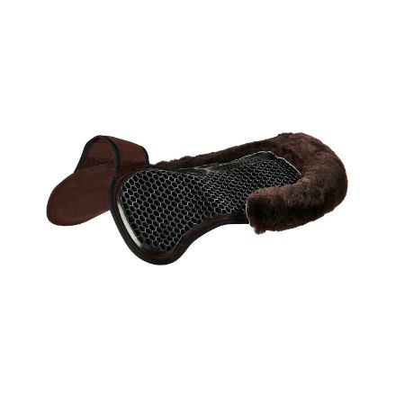 ACAVALLO WITHERS FREE HEXAGONAL GEL PAD WITH MICROPILE AND BACK SHEEPSKIN EDGE