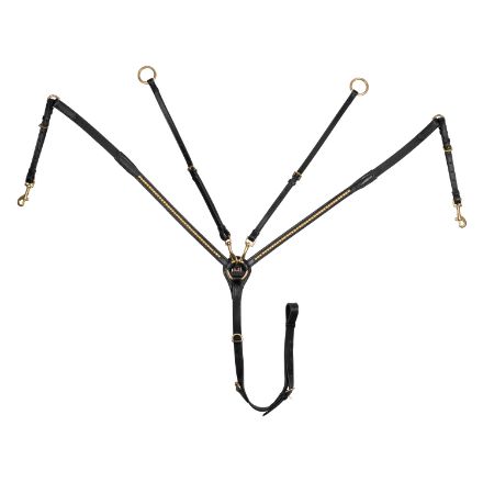 LEATHER FORK BREASTPLATE WITH GOLD CLINCHER