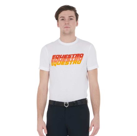Men's slim fit T-shirt chest logo lettering